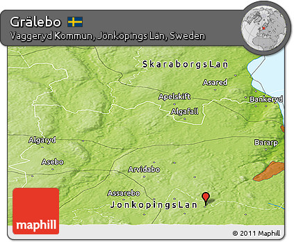 Physical Panoramic Map of Grälebo