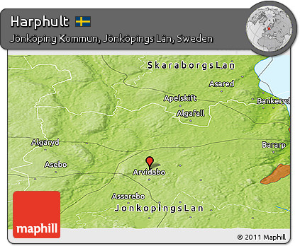 Physical Panoramic Map of Harphult