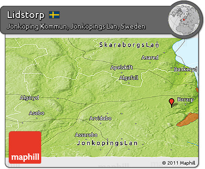 Physical Panoramic Map of Lidstorp