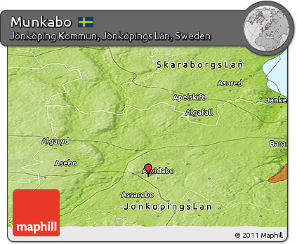 Physical Panoramic Map of Munkabo