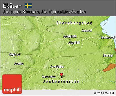 Physical Panoramic Map of Ekåsen