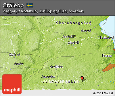 Physical Panoramic Map of Grälebo