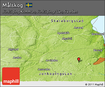 Physical Panoramic Map of Målskog