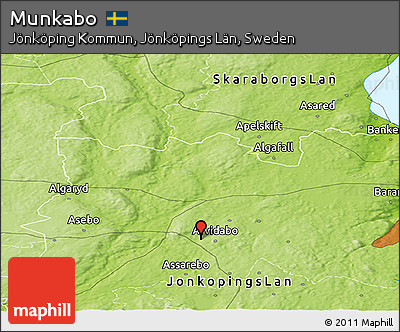 Physical Panoramic Map of Munkabo