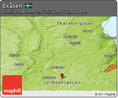 Physical Panoramic Map of Ekåsen