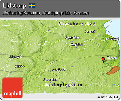 Physical Panoramic Map of Lidstorp