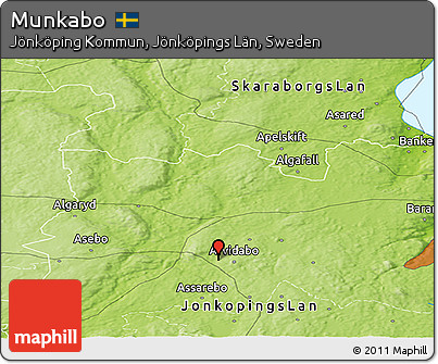 Physical Panoramic Map of Munkabo