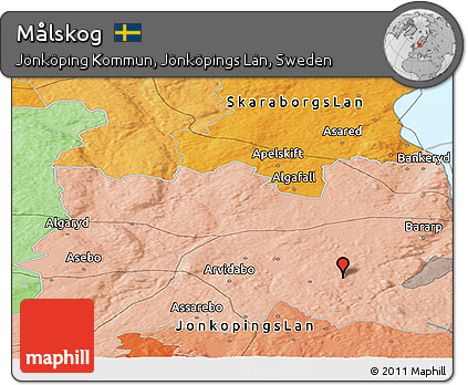 Political Panoramic Map of Målskog