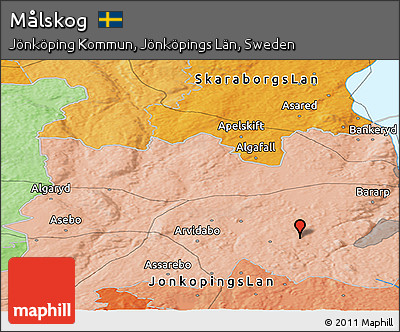 Political Panoramic Map of Målskog
