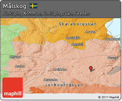 Political Panoramic Map of Målskog