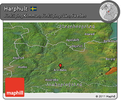 Satellite Panoramic Map of Harphult