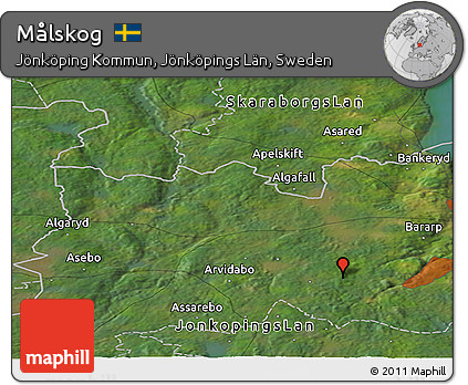 Satellite Panoramic Map of Målskog