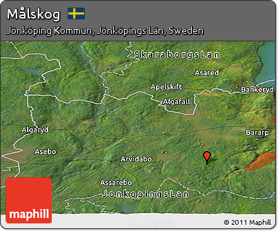 Satellite Panoramic Map of Målskog