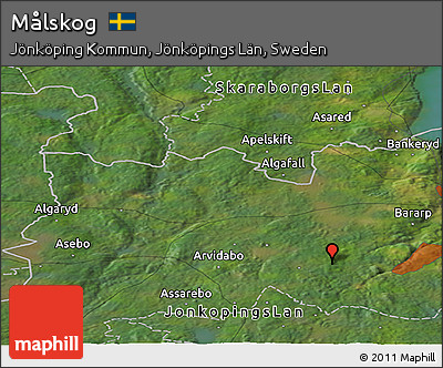 Satellite Panoramic Map of Målskog