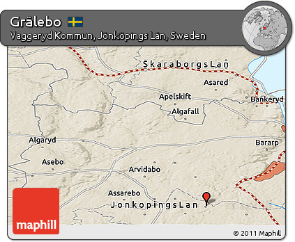 Shaded Relief Panoramic Map of Grälebo