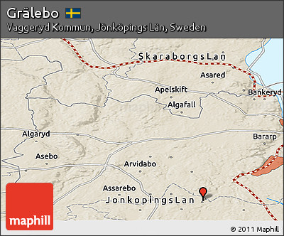 Shaded Relief Panoramic Map of Grälebo