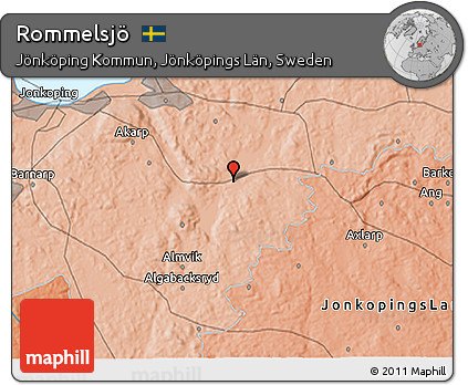 Political 3D Map of Rommelsjö