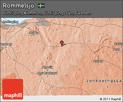 Political 3D Map of Rommelsjö