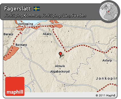 Shaded Relief 3D Map of Fagerslätt