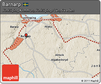 Shaded Relief 3D Map of Barnarp