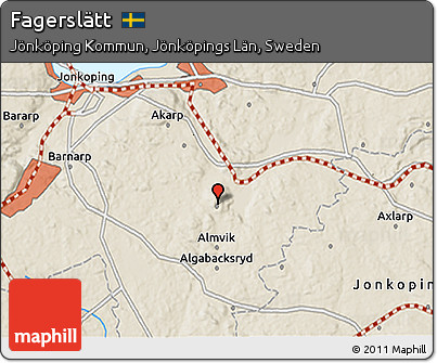 Shaded Relief 3D Map of Fagerslätt