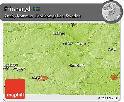 Physical Panoramic Map of Frinnaryd