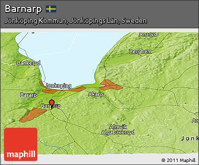 Physical Panoramic Map of Barnarp