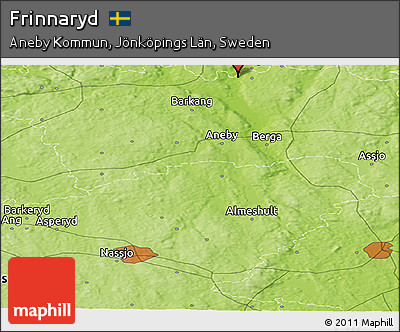 Physical Panoramic Map of Frinnaryd