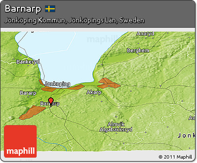 Physical Panoramic Map of Barnarp