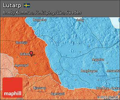 Political 3D Map of Lutarp