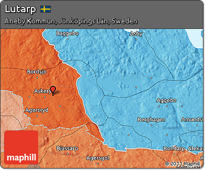 Political 3D Map of Lutarp