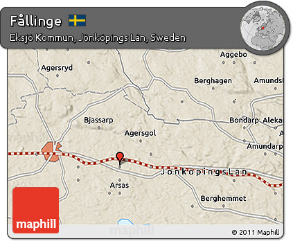 Shaded Relief 3D Map of Fållinge