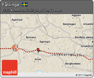 Shaded Relief 3D Map of Fållinge