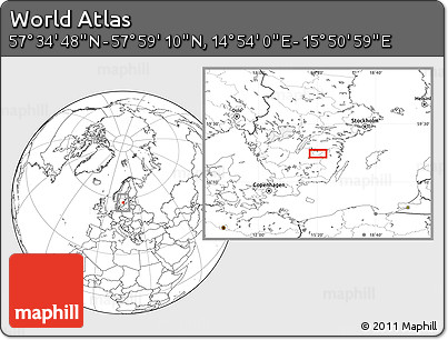 Blank Location Map of the Area around 57° 46' 59" N, 15° 22' 30" E