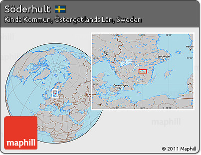 Gray Location Map of Söderhult