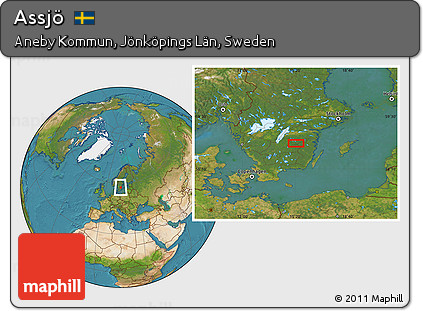 Satellite Location Map of Assjö