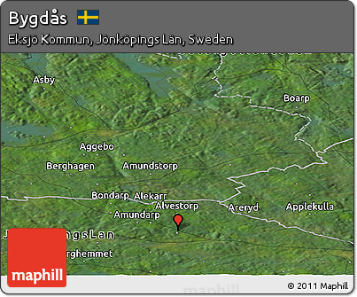 Satellite Panoramic Map of Bygdås