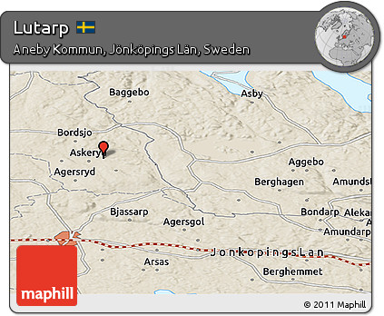 Shaded Relief Panoramic Map of Lutarp