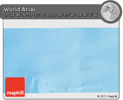 Shaded Relief 3D Map of the Area around 57° 46' 59" N, 15° 13' 29" W