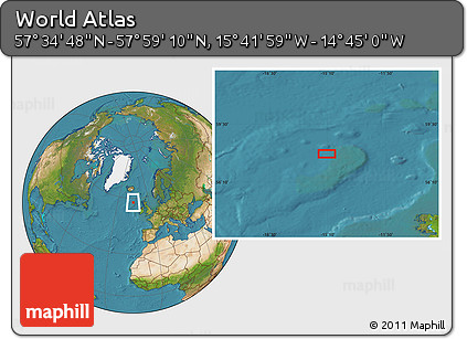 Satellite Location Map of the Area around 57° 46' 59" N, 15° 13' 29" W