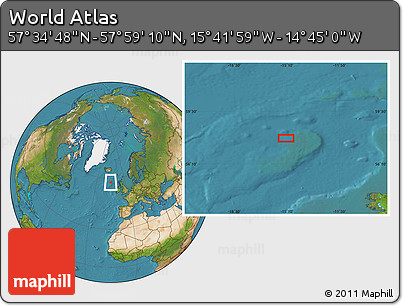 Satellite Location Map of the Area around 57° 46' 59" N, 15° 13' 29" W