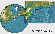 Satellite Location Map of the area around 57° 46' 59" N, 166° 40' 30" E