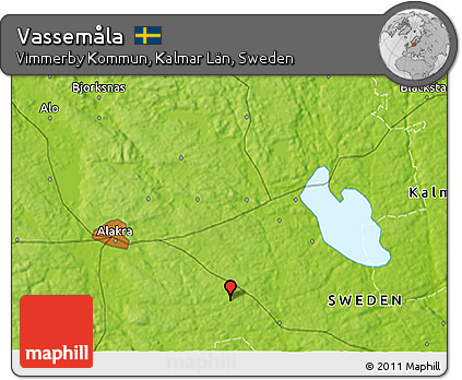 Physical 3D Map of Vassemåla