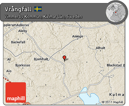 Shaded Relief 3D Map of Vrångfall