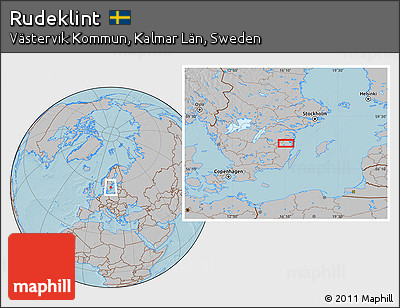 Gray Location Map of Rudeklint, hill shading