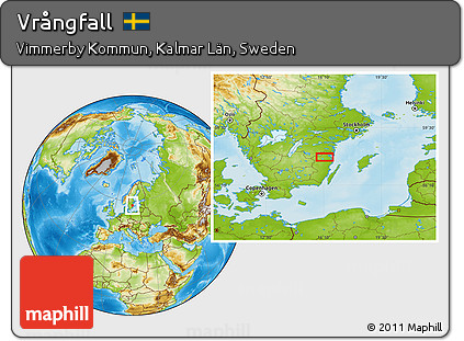 Physical Location Map of Vrångfall
