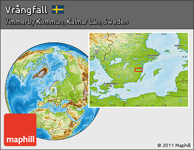 Physical Location Map of Vrångfall