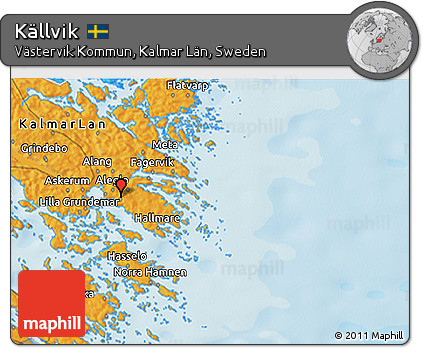 Political 3D Map of Källvik
