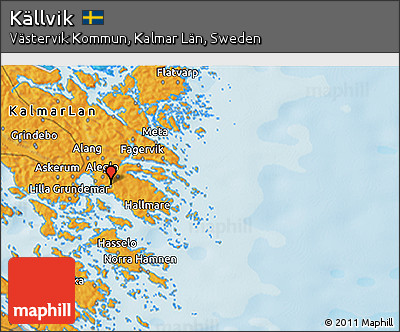 Political 3D Map of Källvik