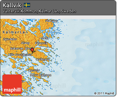 Political 3D Map of Källvik